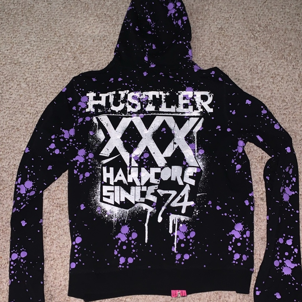 Vintage - Hustler Hollywood Black and Purple Galaxy Jacket